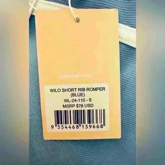 Wilo The Label, Short Rib Romper, Women’s Size Small, Blue, NWT - Picture 6 of 9